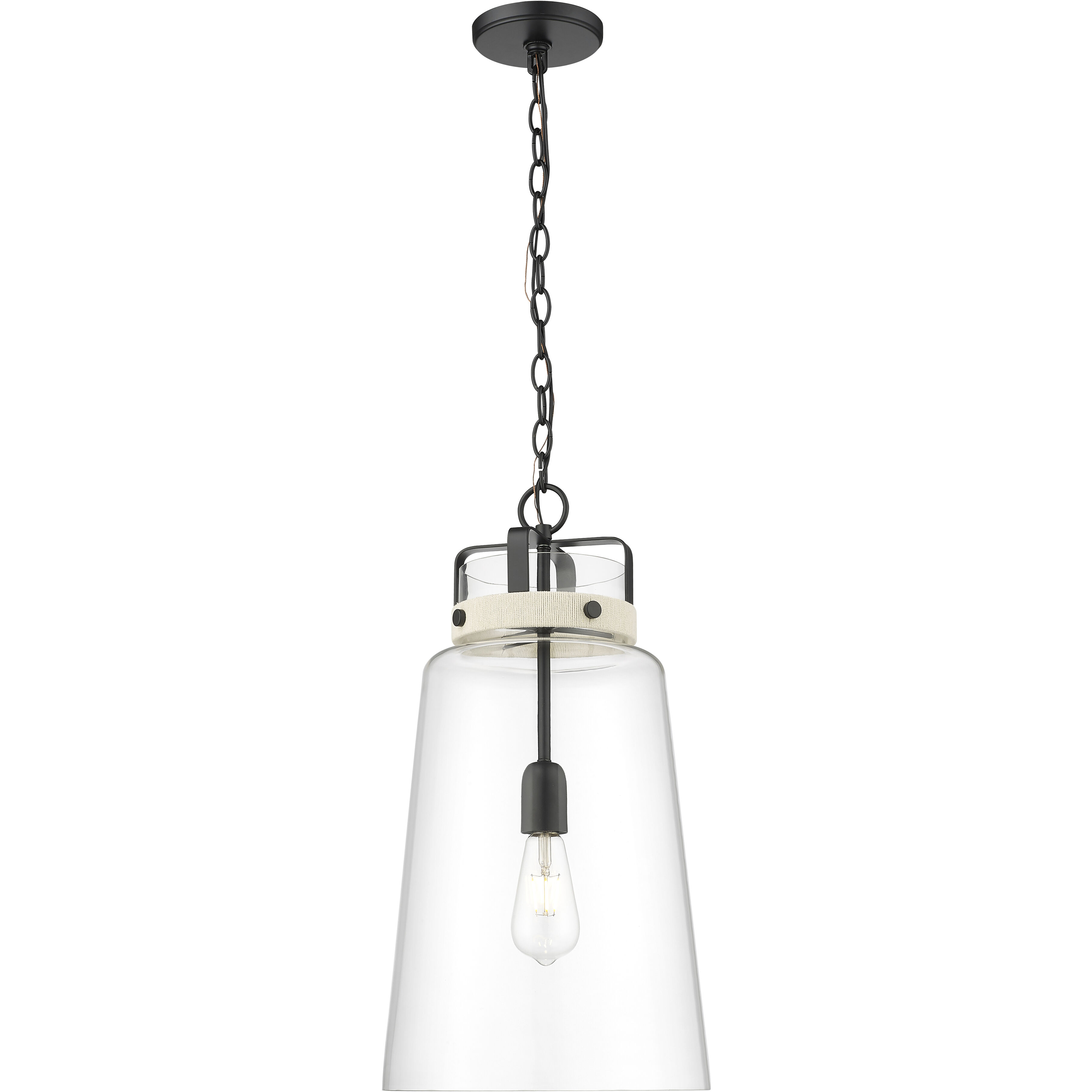 Lolla 1 Light 12 inch Matte Black Pendant Ceiling Light